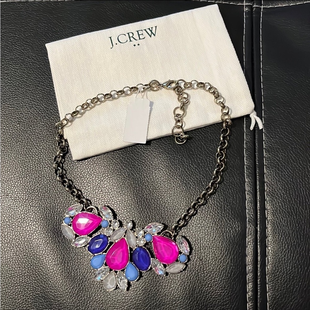 J. Crew Pink and Blue Statement Necklace